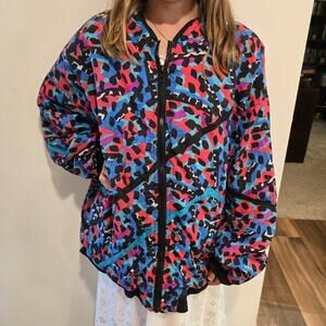 80s‎ 90s Aviat Sportif Windbreaker Track Suit Zip Vintage Purple Blue Jacket XL